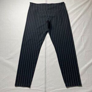Suave Womens Black High Rise Striped Revolutionary Tummy Control Legging Size XL